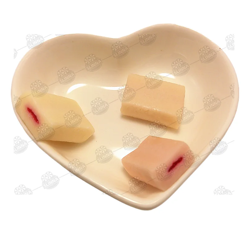 Wholesale halal Fruit Flavored Mahjong bubble gum filled jam sweet chewing gum candy Dried Snack Children Adults bulk packing