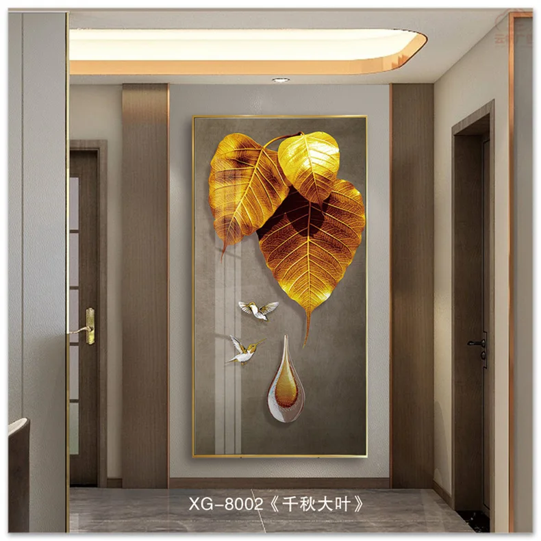 Modern Luxury abstract Nordic flower animal  print wall art painting crystal porcelain painting for living room home decor
