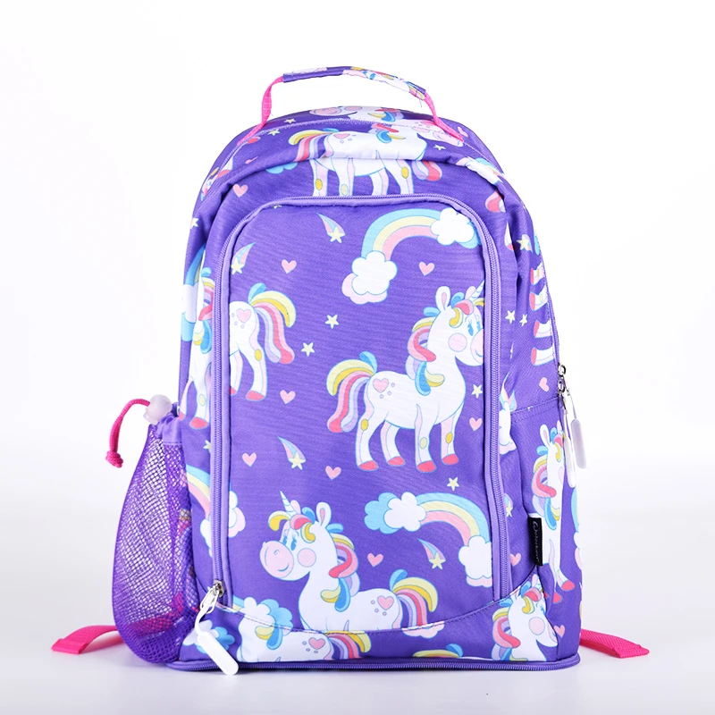 Water Bottle School Backpacks and Lunch Bag Set Wholesale Newest Product Durable 600D Oxford for Kids CANS Cartoon Cooler Bag