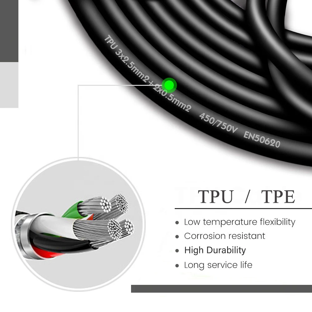 Yongsheng 1phase 32a Ev Cable Type2 To Type 2 Ev Charging Cable