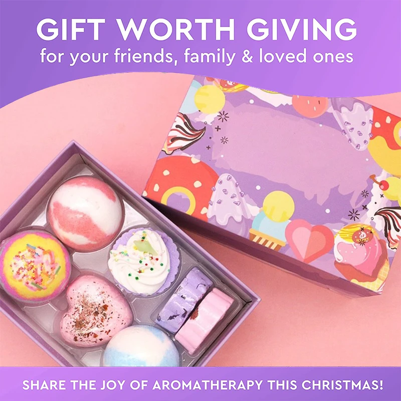 Bath Bombs Gift Set Wonderful Fizz Effect Bath Gift For Valentine Day Christmas Organic Bubble Bath Bomb