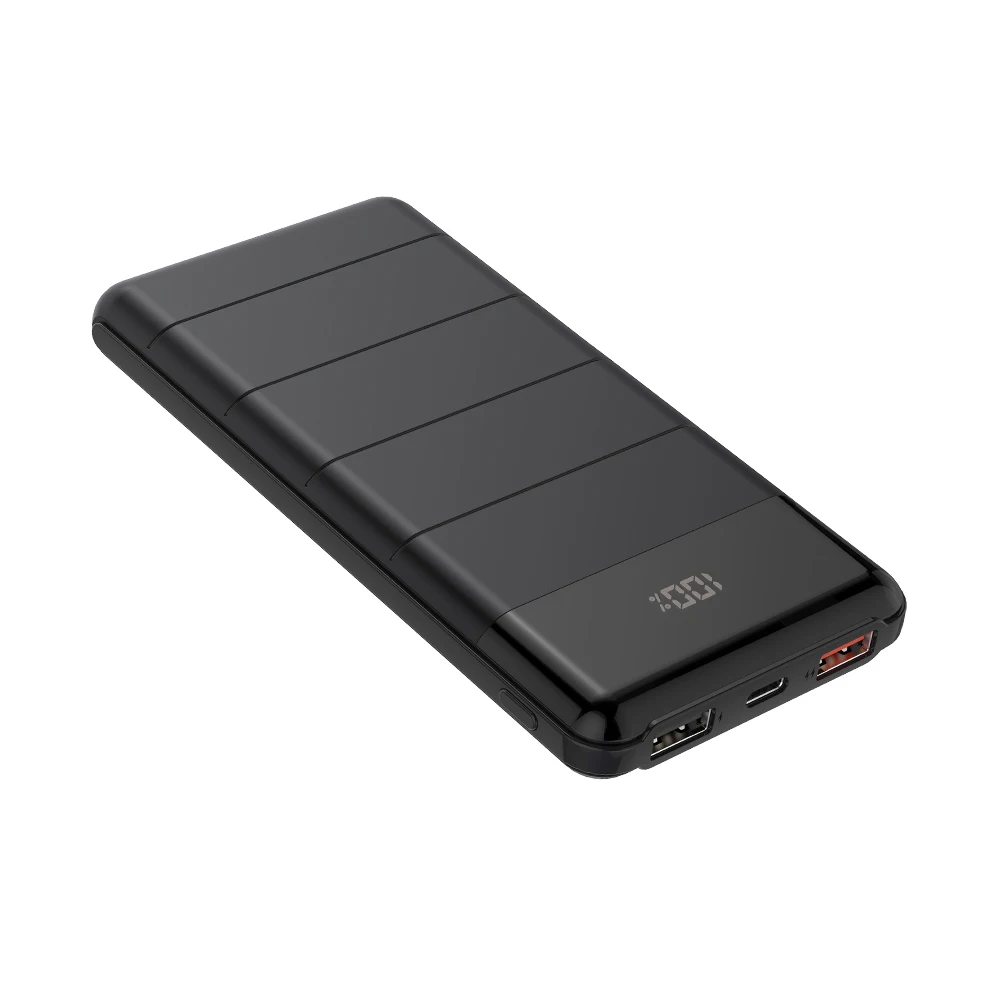 
Online shopping FREE shipping fast charge Double USB ports Mini 10000mah power banks for smart phone Black 