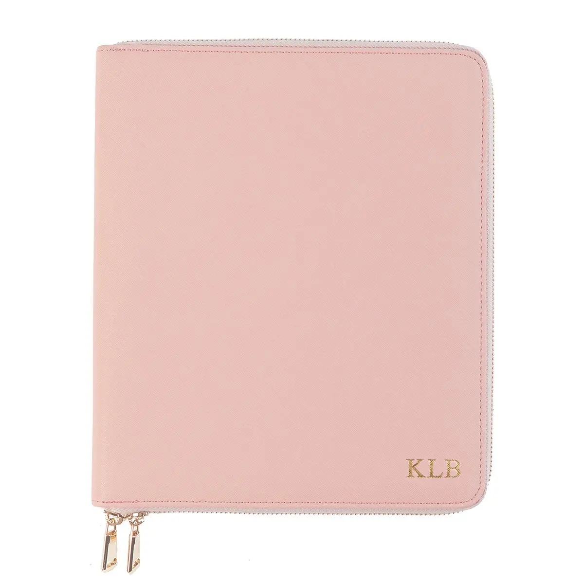 Pink A5 Documents Folder PU Leather Compendium Zip with Notepad