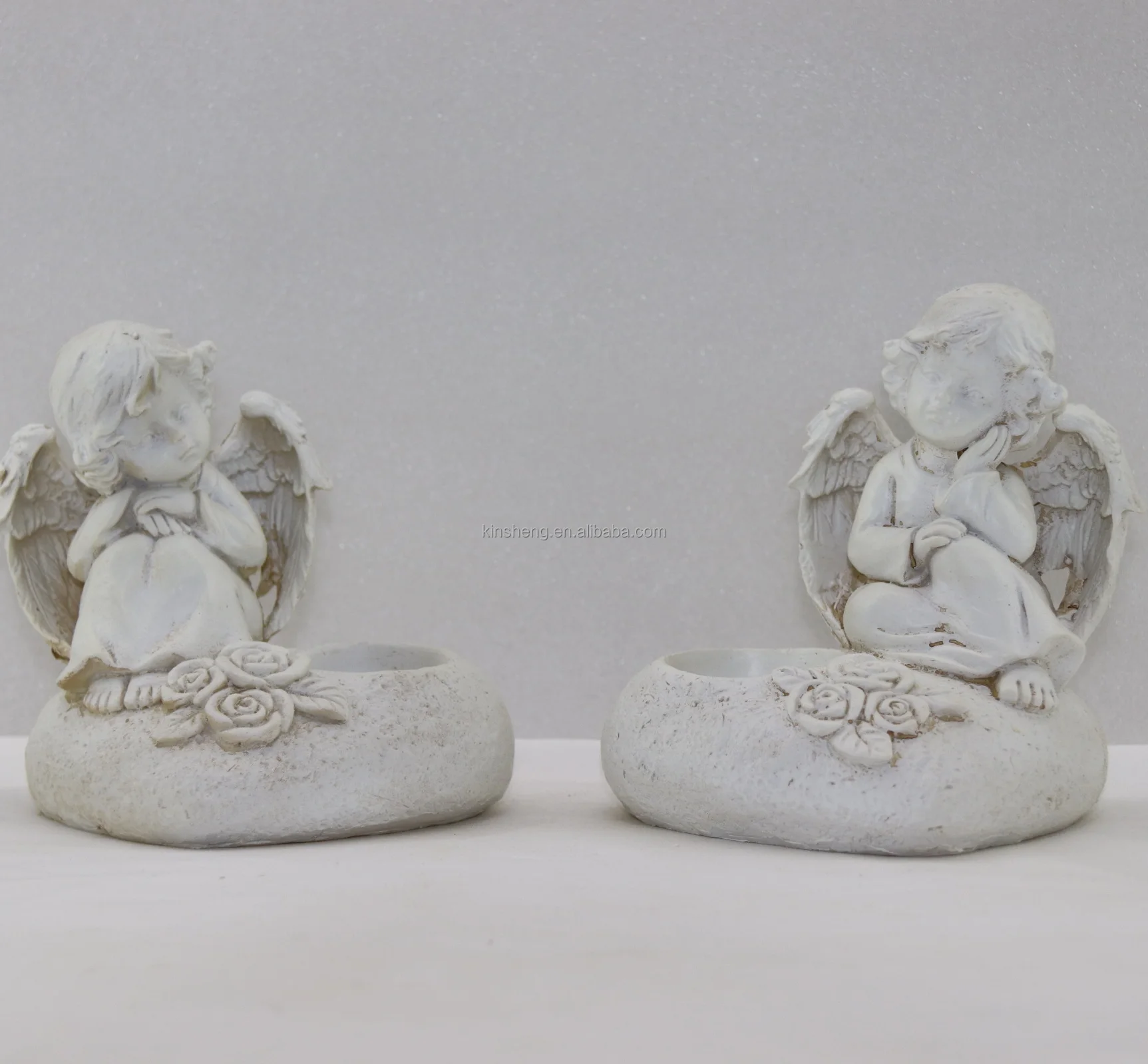 Customized Dog Wings Fairy Angel Statue Crafts Vintage White Sculpture Home Angel