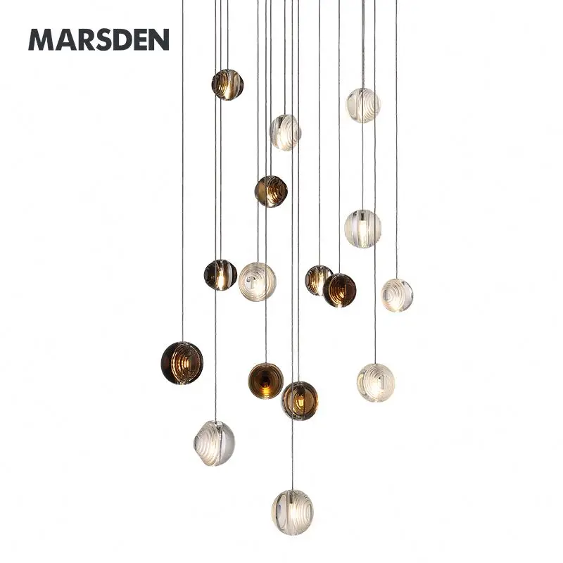 glass block globe ball iron ring ceil gold plated modern green chandeliers french square crystal chandelier lamp pendant light