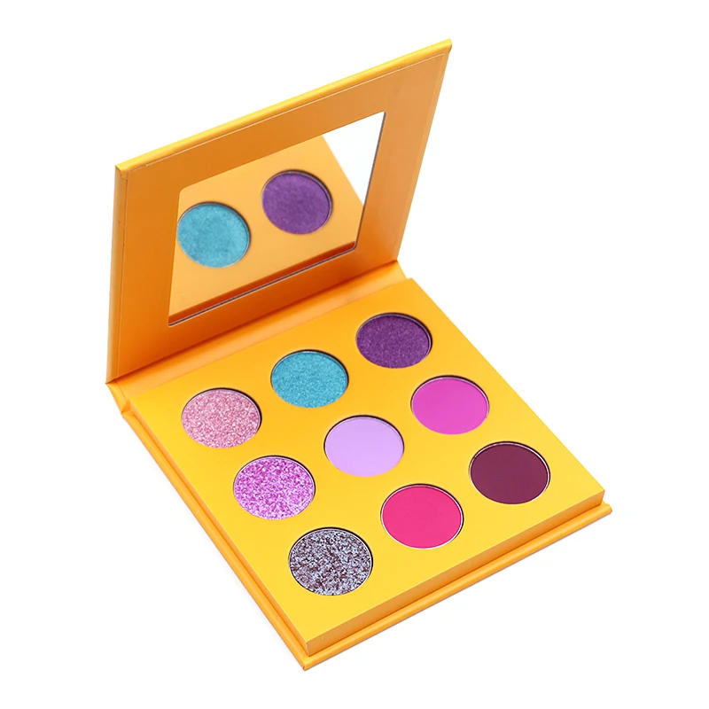 Diy Eyeshadow Palette Private Label Custom Logo Wholesale Oem 9Colors Shimmer Eye Shadow Kit High Pigment Nude Glitter Eyeshadow