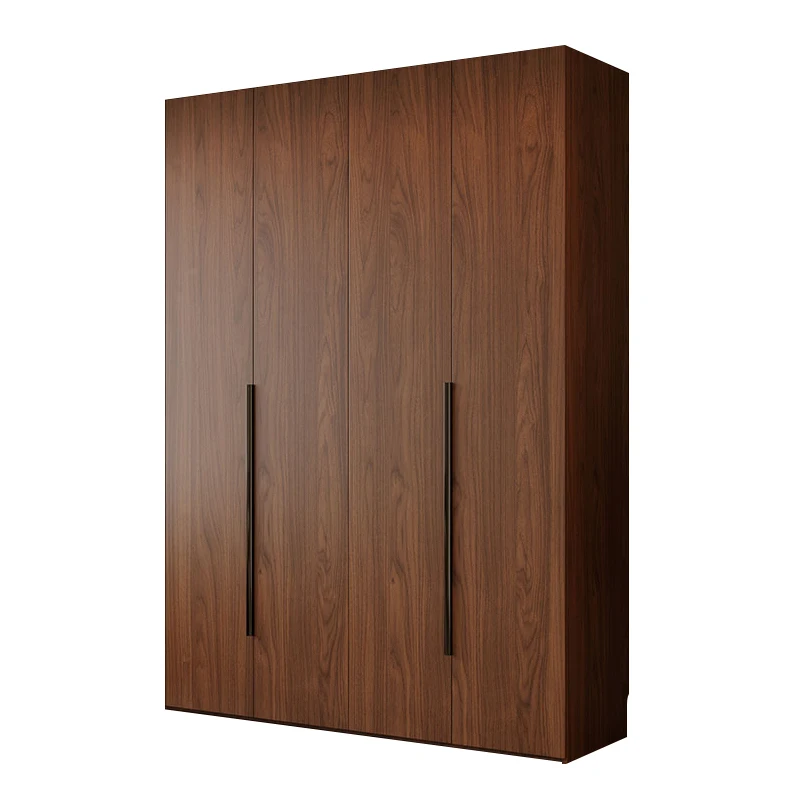 Modern 18mm Oak Organizer Storage Cabinet Custom Solid Wood Wardrobe in Walnut Color for Bedroom for Hotels