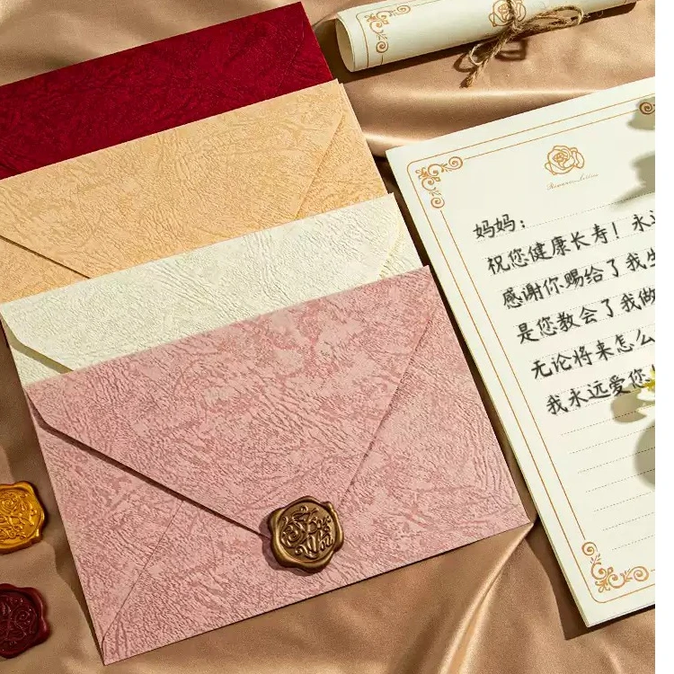 Custom Printing Textured paper Thank You Note Cards letter and envelop set