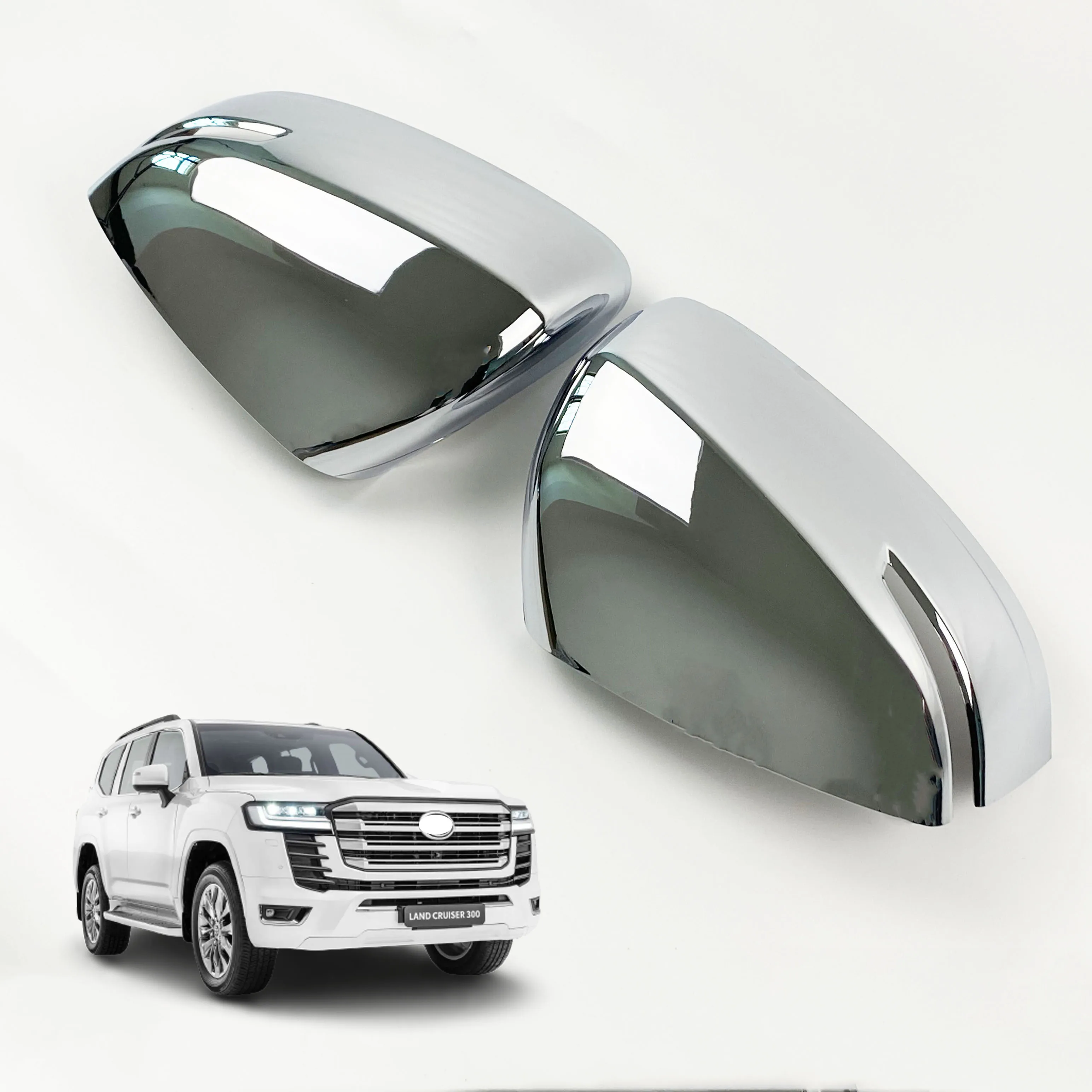ABS Chrome Door Rear-View Side Mirror Cover For Toyota Land Cruiser 300 LC300 2021 2022 Accessories