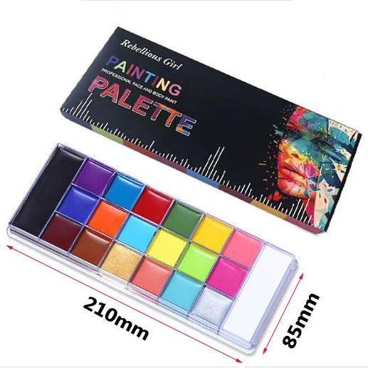 20 Colors Halloween Party Celebration Paint Set Swoop-Proof Face and Body Paint Palette for Makeup