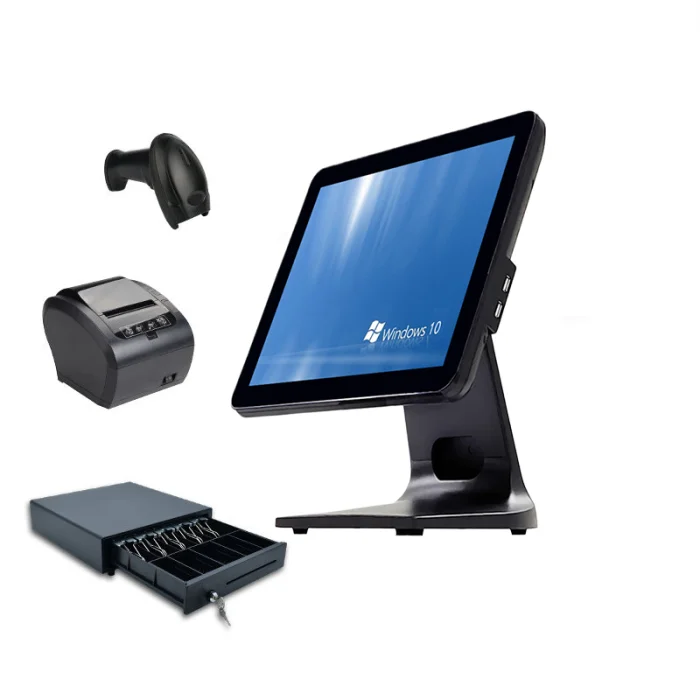 15.6 Inch All-In-One POS Desktop Cash Register Terminal Compatible with Android and Windows