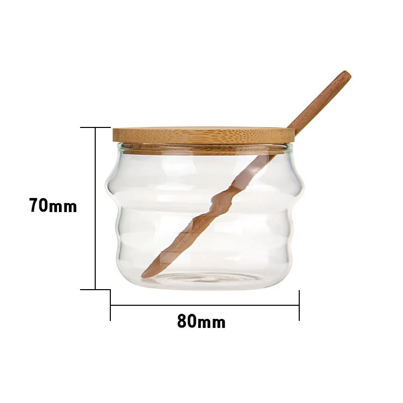 Home Kitchen Countertop Condiment Herb Jar Bamboo Salt Pepper Keeper Spice Box Set with Spoon