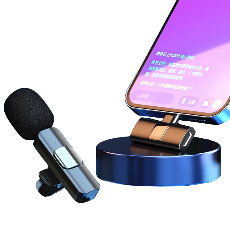 Live broadcast Wireless Lavalier Recording Mini Microphone for iPhone