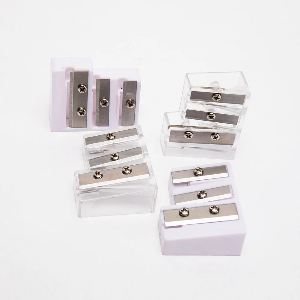 
funny design plastic portable three holes pencil sharpener for school office use 