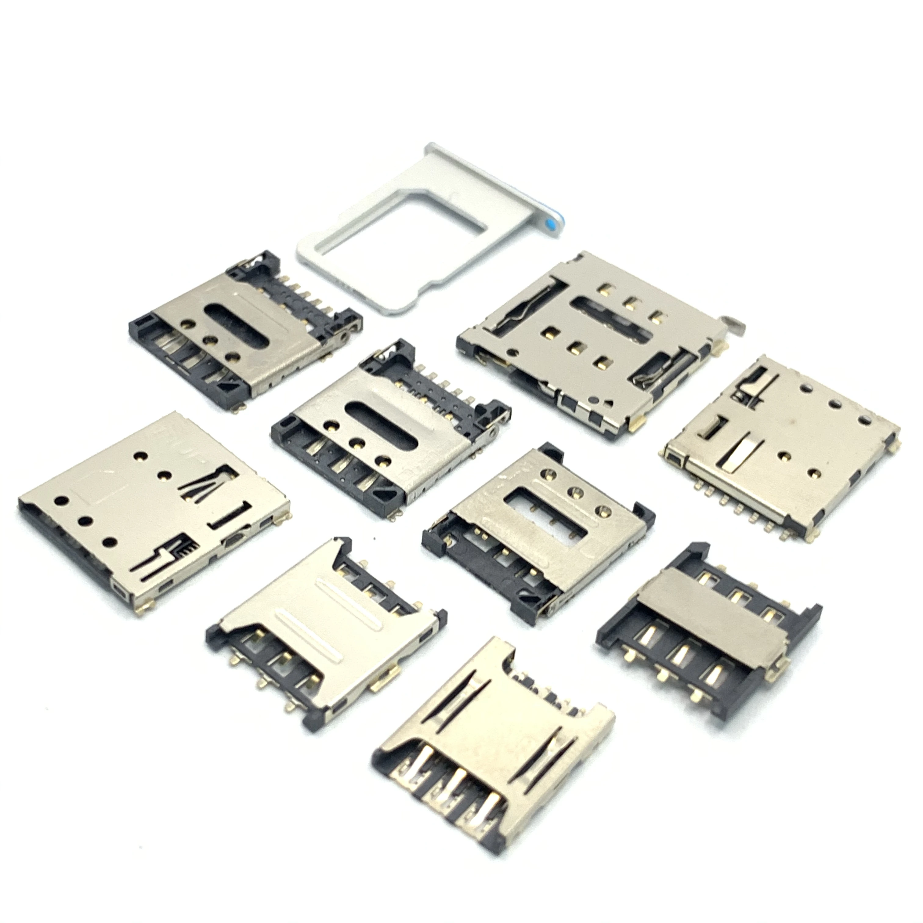 Hith quality SIM adapter 8pin flip type iron cover sim big card connector SIM card connector