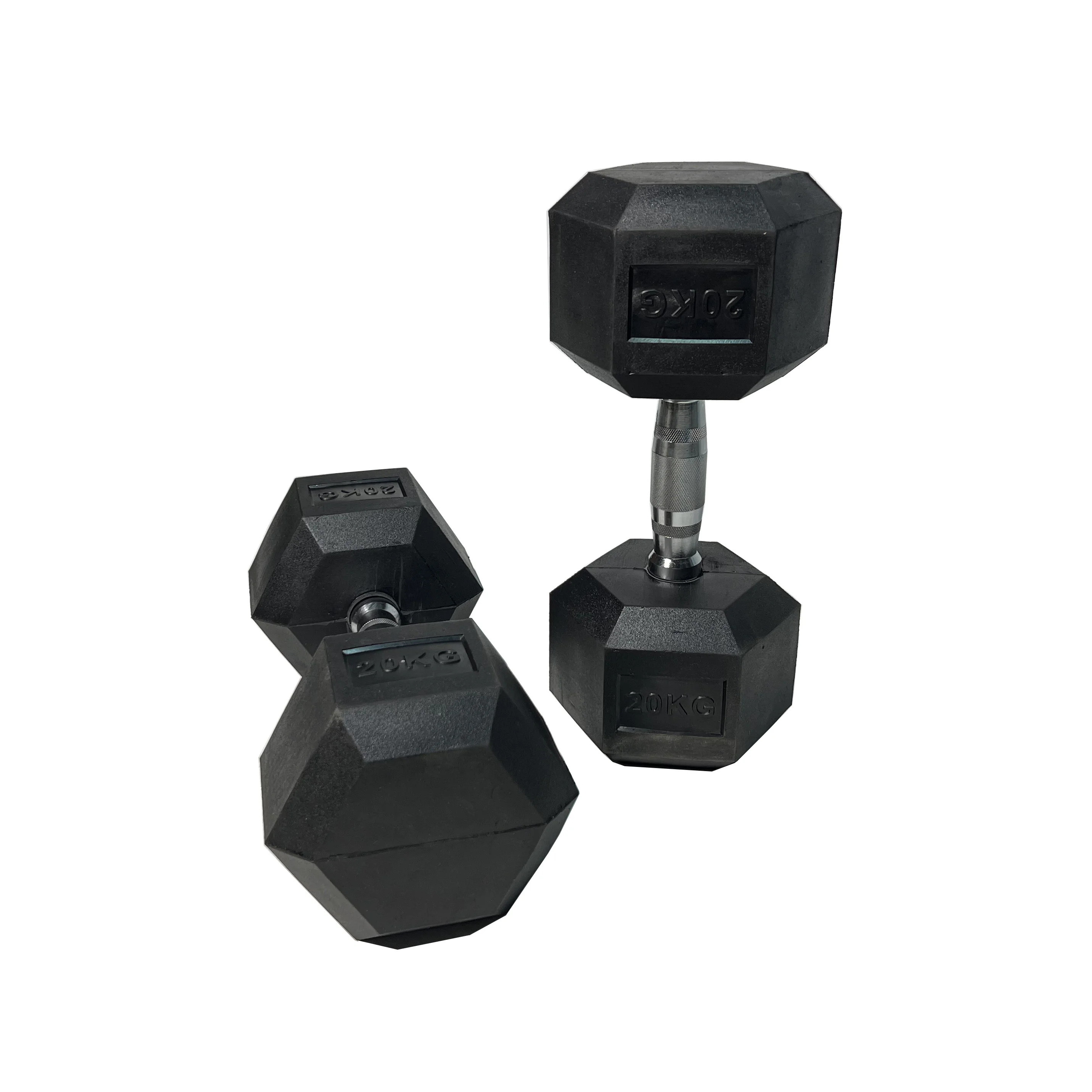 Best Selling Fixed Dumbbell Set 20kg Hex Rubber Dumbbell Mancuernas Gym Weightlifting Equipment