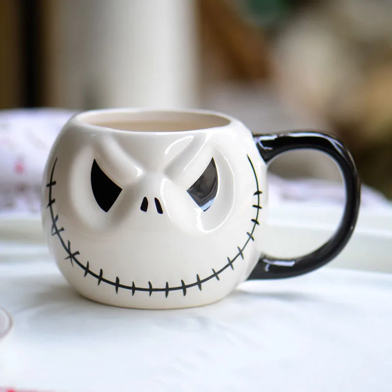 Feiyou Hot Sale Christmas Eve Jack Cat Cup Halloween Spoof Ceramic Cup Personality Creative Pumpkin Coffee Cup