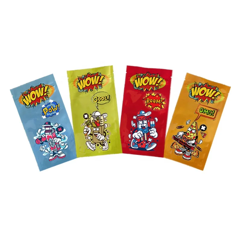 2022 Custom Edible Packaging 500mg 3 Sides High Quality Zipper Edible Mylar Candy Bag With Window In Stock