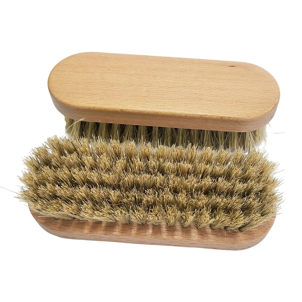 natural beech wood pighair bristle shoe brush polishing buffing  horsehair OEM custom logo 100% dauber brush factory wholesale