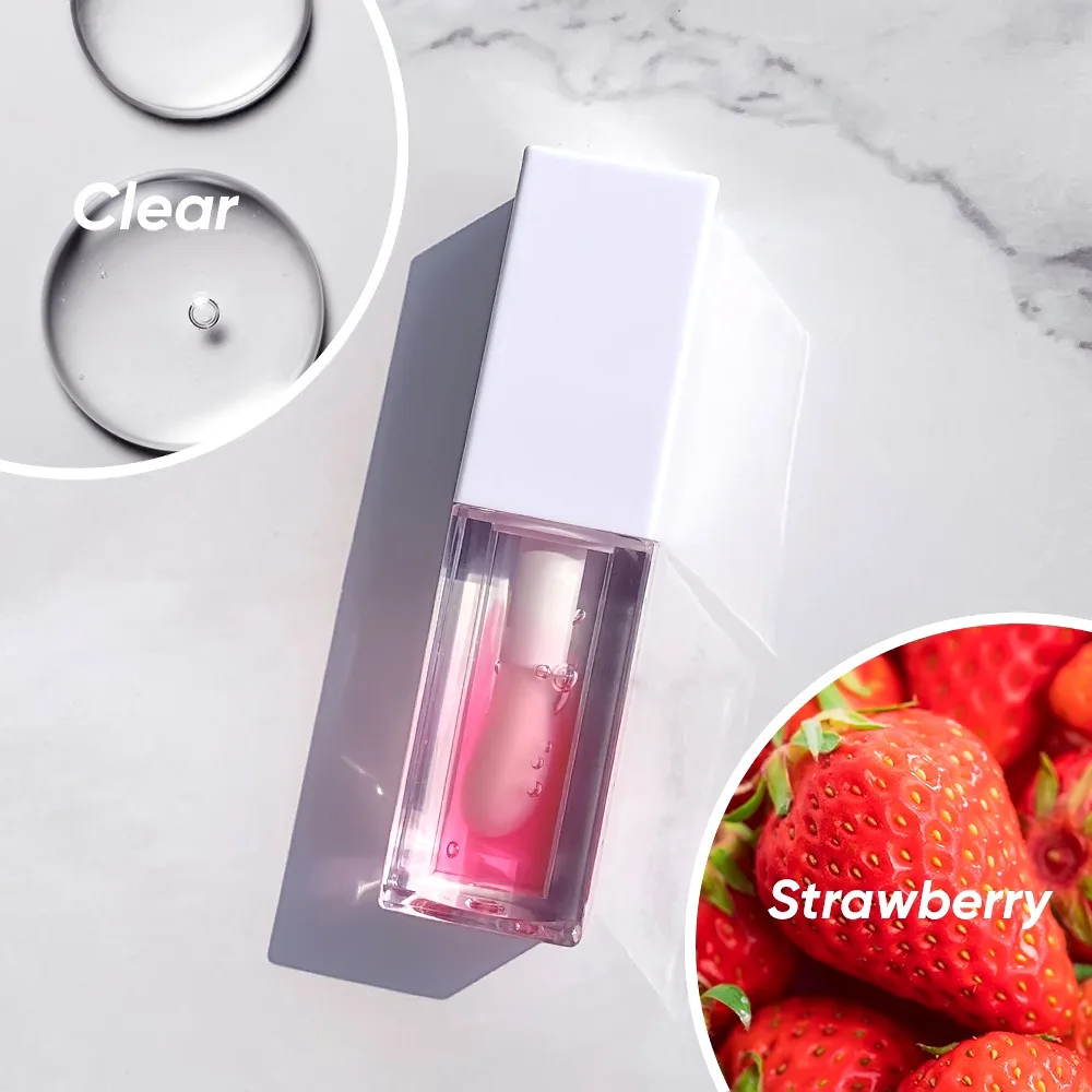 Wholesale Clear Lip Gloss Color-Changing Lip Oil Custom Label Two-Tone plant-based Fruit Vegan Glaze Tinted Lip Balm