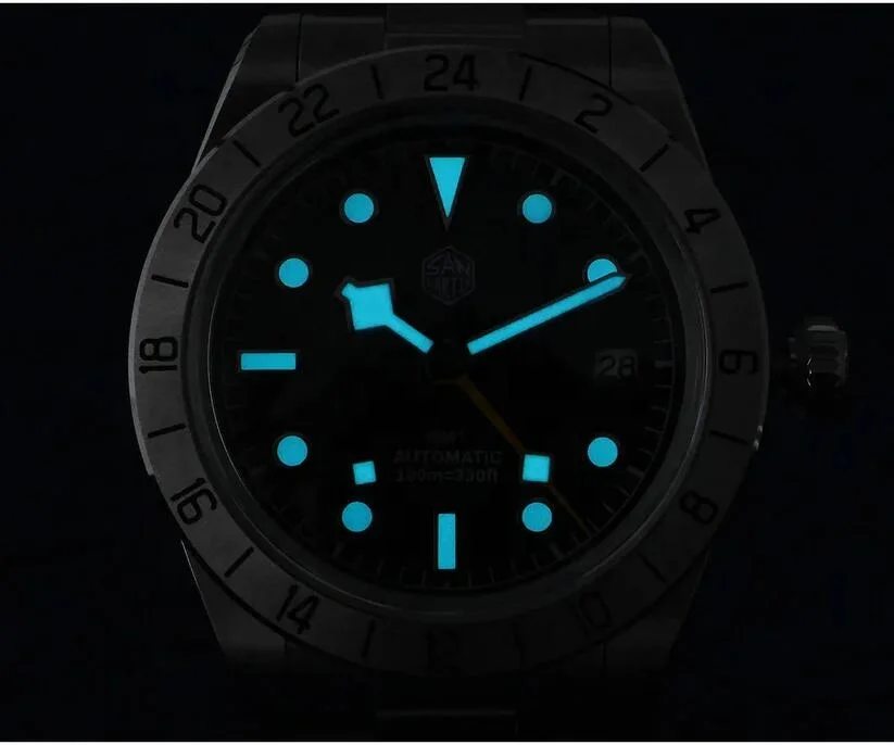 Luxury Sports 40MM GMT Diving Men Watch Automatic Super Luminous Sports Water Resistant 100m Wrist  Watch Clean
