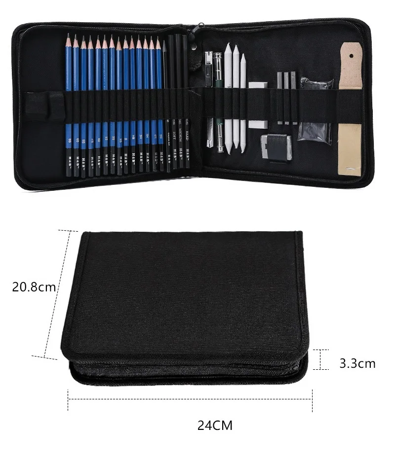 32 Pieces Professional Art Set Drawing Set and Sketch Pencil Kit