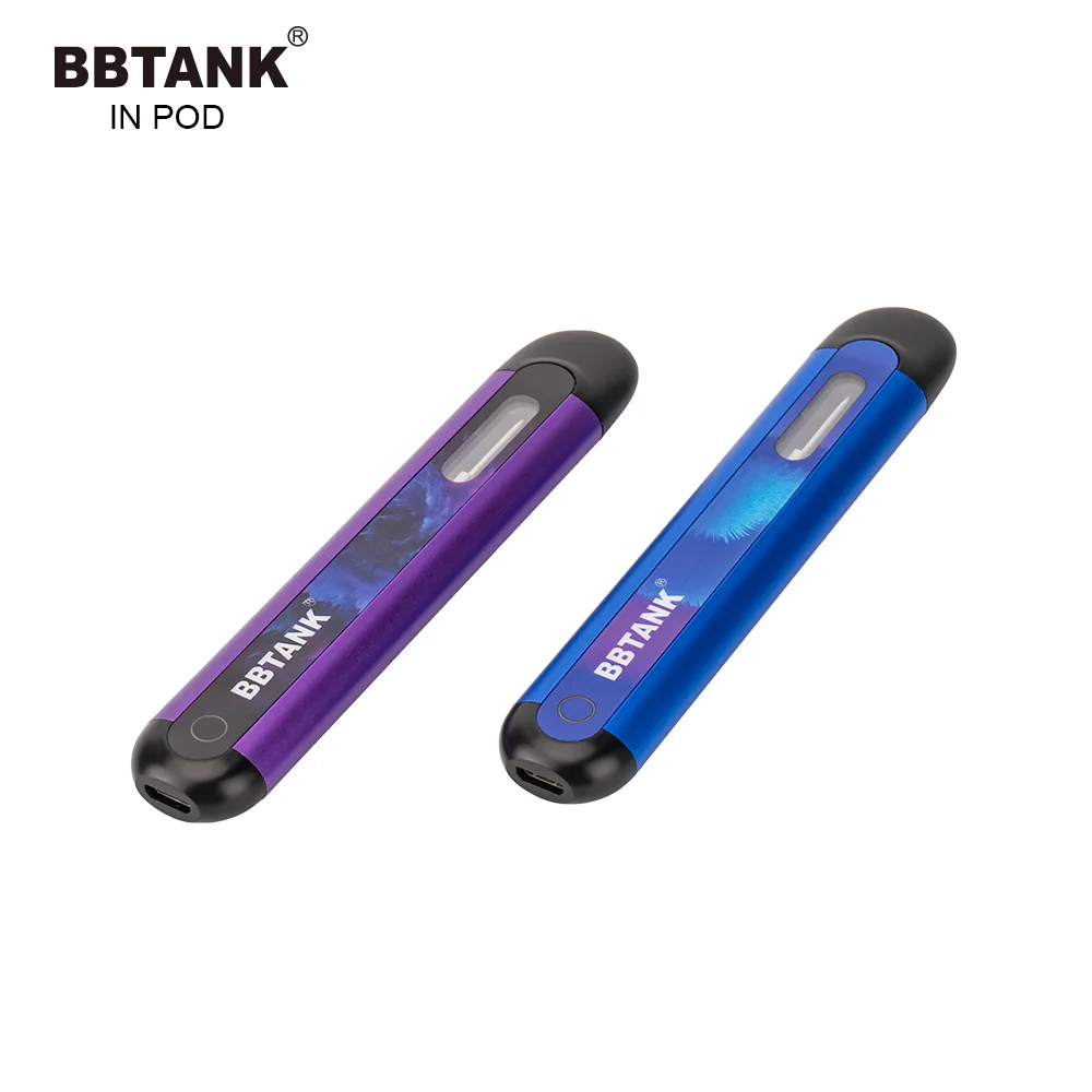 BBTANK Wholesale 1ml 2ml 350mAh Battery Pod System Portable Rechargeable Vaporizer Pen Vapes Pod Electric Cigarette