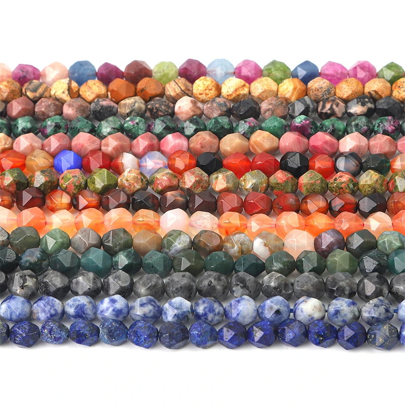 Wholesale Hot Natural Faceted 6 8 10mm Gemstone Bead Agate Loose Stone Beads For Jewelry Beaded Necklace Waist Bracelet Making