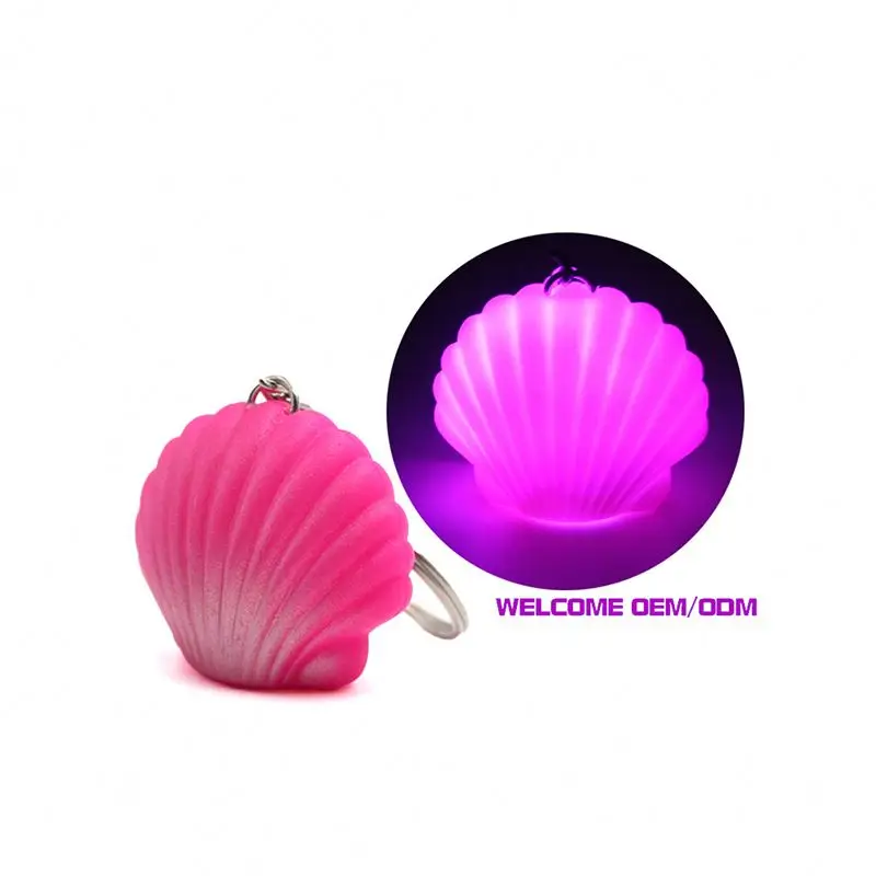 Mini Silicone Keychain Light Up Toys Conch Custom Keychain With Led Flashing