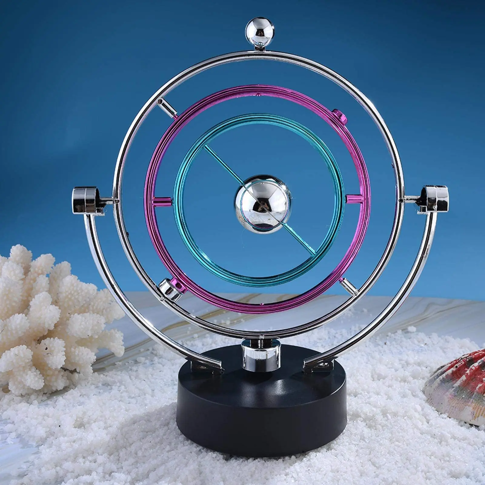 Electronic Kinetic Orbital kinetic sculpture stainless steel kinetic energy sculpture