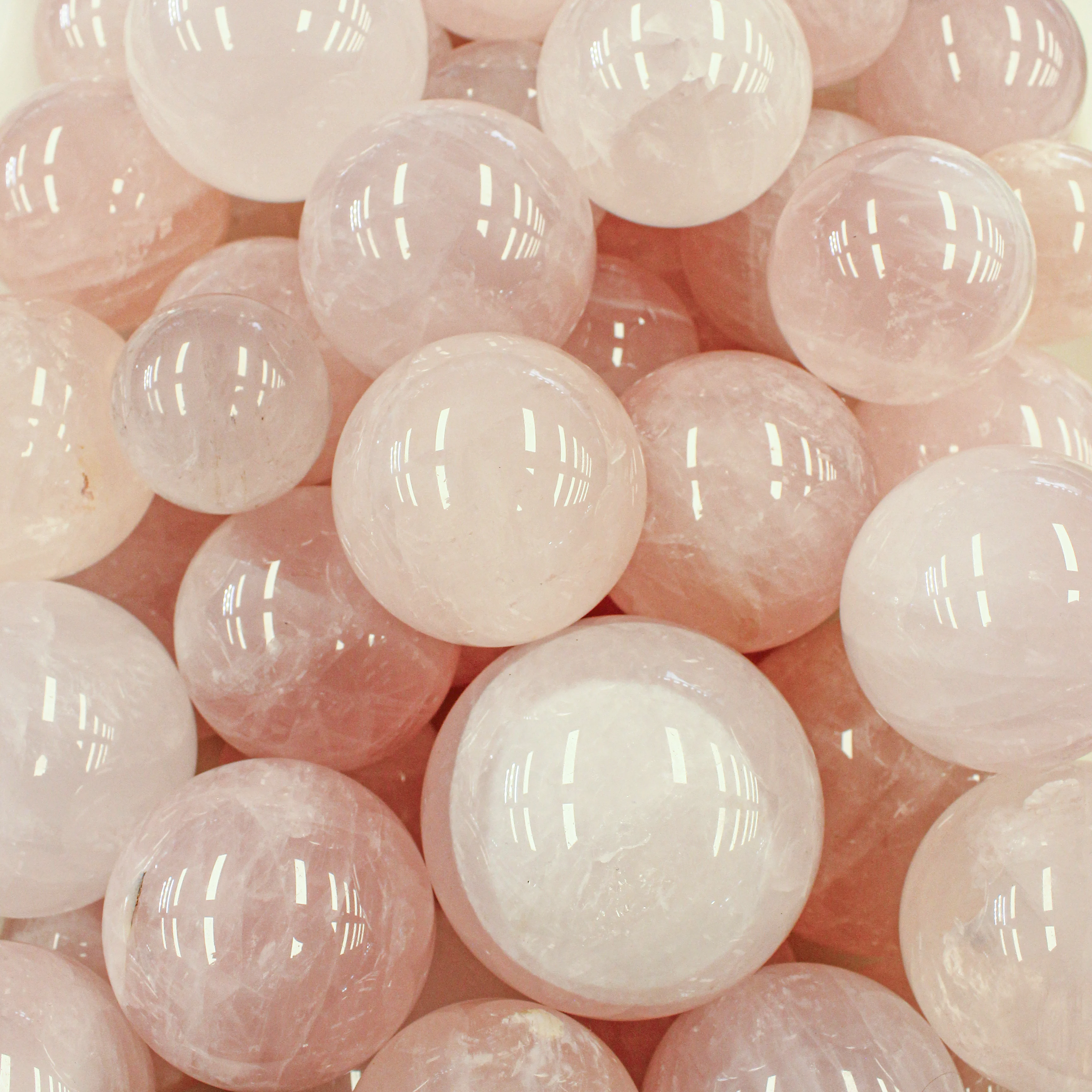 Muelson Wholesale Natural High Quality Polished Pink Crystal Ball Rose Quartz Mini Sphere For Healing