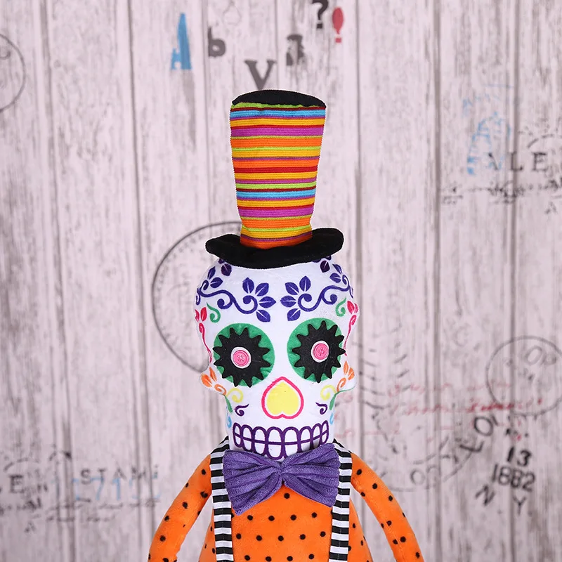 High Quality Halloween Doll Decorations Dia de Muertos Festivals Dia de Spirit Skeleton Face Stuffed Dolls
