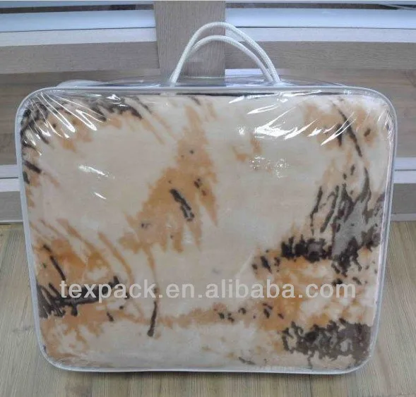 Texpack OEM Wire Steel Clear PVC Zipper Storage Bag packaging bags for quilt
