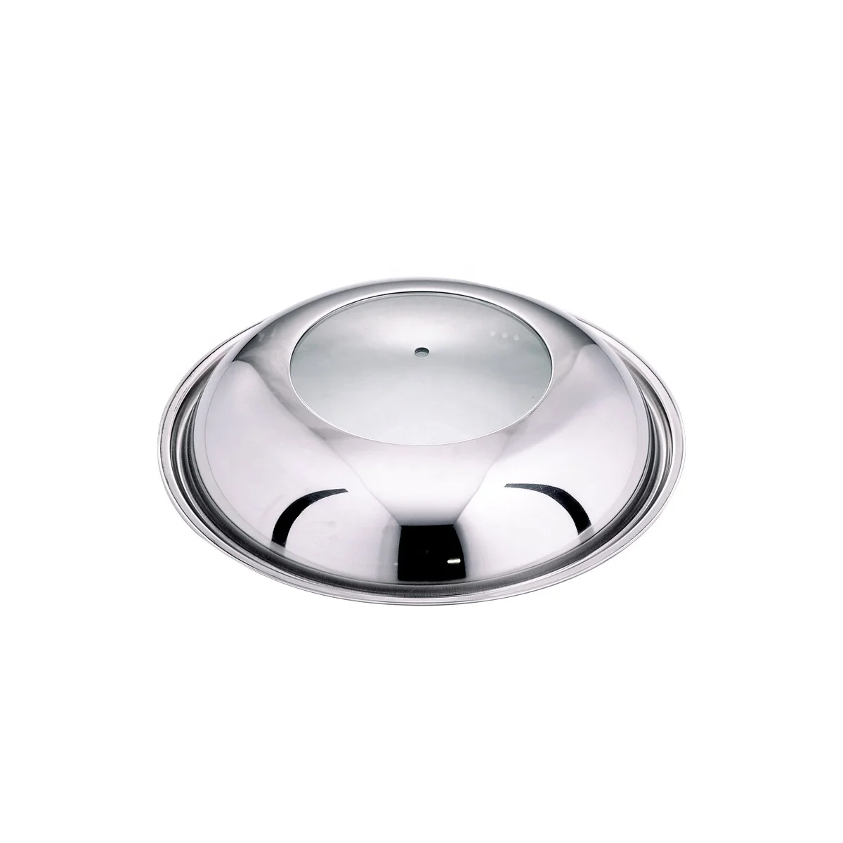 SHIXING Tempered Glass Lid Dome Stainless Steel Glass Lid With Steam Hole Suitable for Kitchen Cookware Cooking Frying Pan Lid