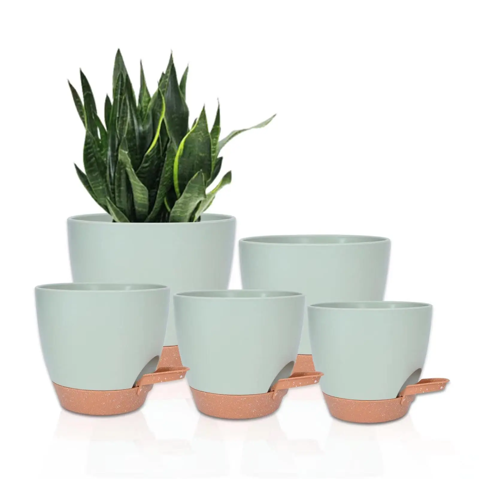 Customized Logo Plant Pots Self Watering Planters for Indoor Plants with Drainage Hole Nursery Planting Plastic Flower Pot