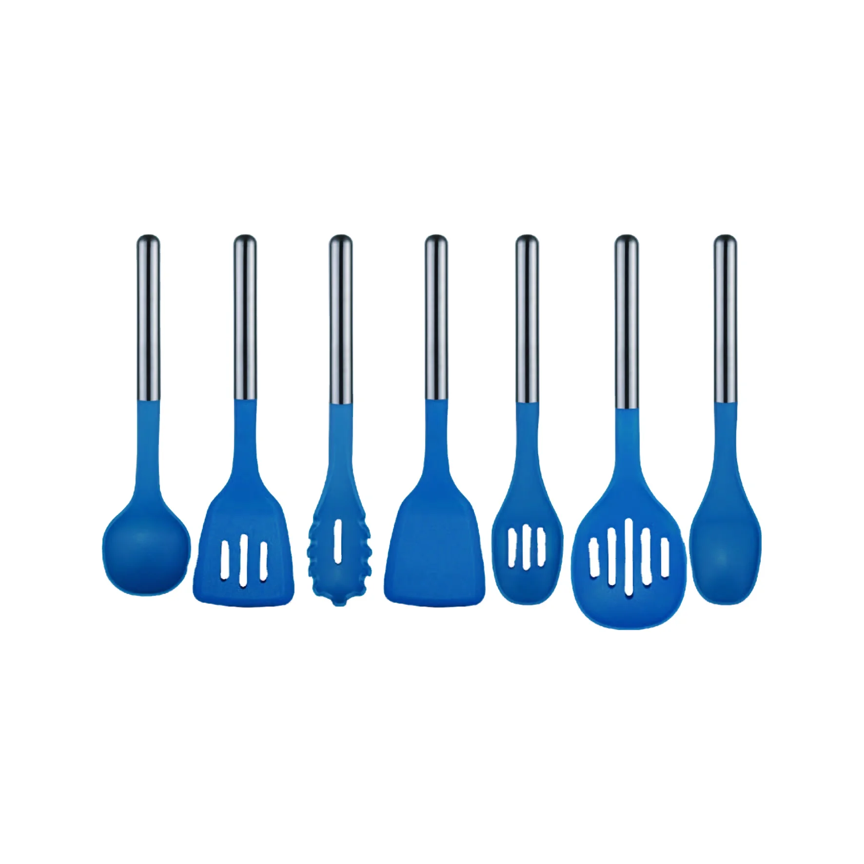 Home Kitchen Kitchenware Set Utensils set Cooking Tools Customized Color silicone Customized with stainless steel wooden handle