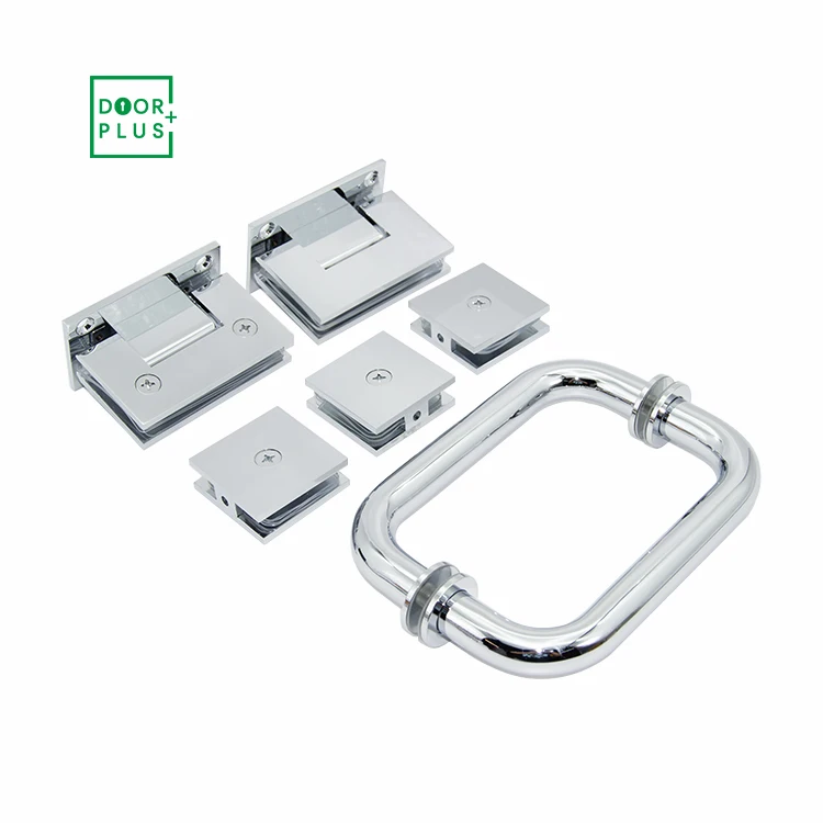 Doorplus Modern American  CR L Shower Hinges Wall To Glass 90 Degree Glass Shower Brass Adjustable Shower Hinge