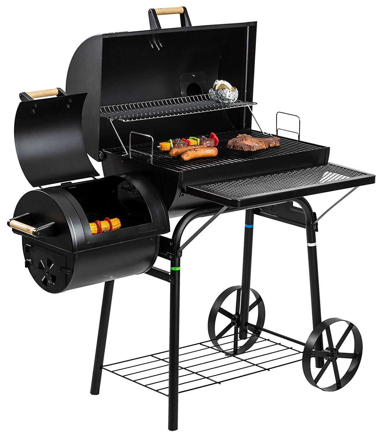 New Arrive Outdoor Large Duty Charcoal Barbeque Smoker Black BBQ Camping Grills