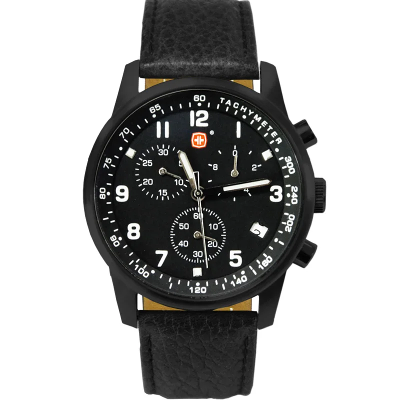 2024 China watch manufacturer stainless steel chronograph three sub dials luxury army watch for men