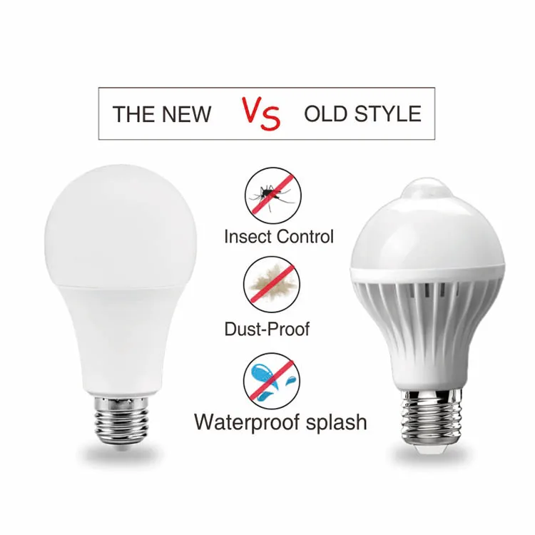 Wholesale Portable 7w 9w 12w A60 Outdoor Lighting Lamp Sound Sensor Led Light Bulb