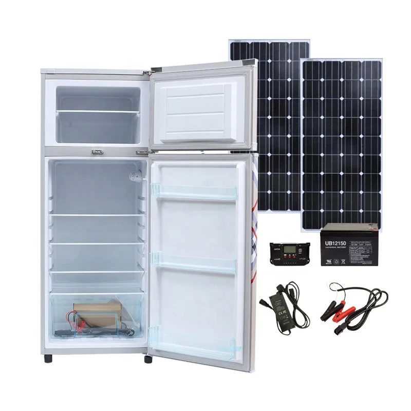 98L AC/DC Solar Powered Refrigerator with Battery and Solar Panel Combo