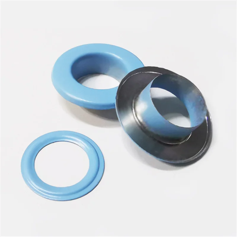 High Quality Blue double face cover colored clear grommets eyelets for clothes