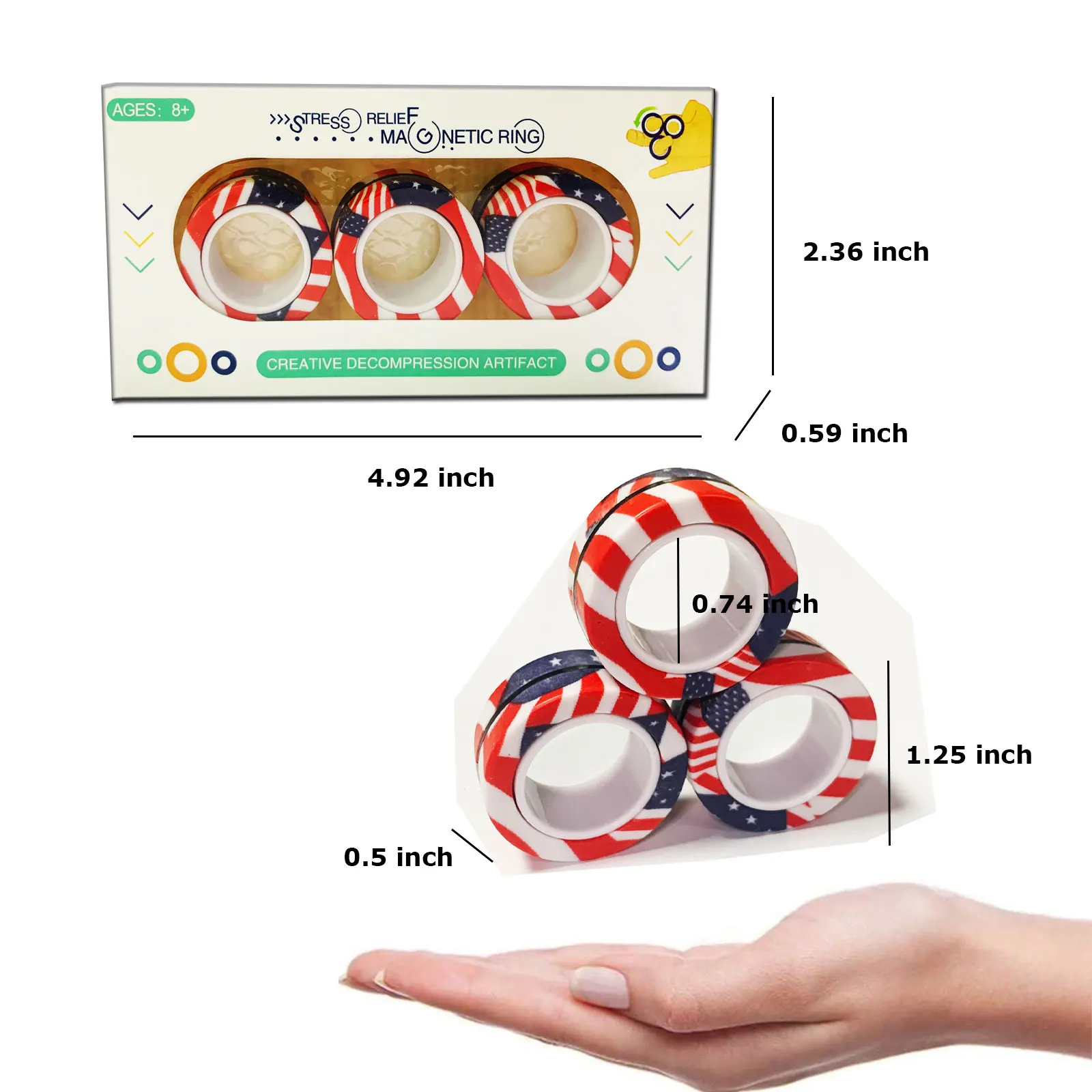 Finger Magnetic Rings Toy Decompression Fingertip Magic Gyro Toys Anxiety Disorder ADHD Stress Spinning Top Fidget Spinner Toys