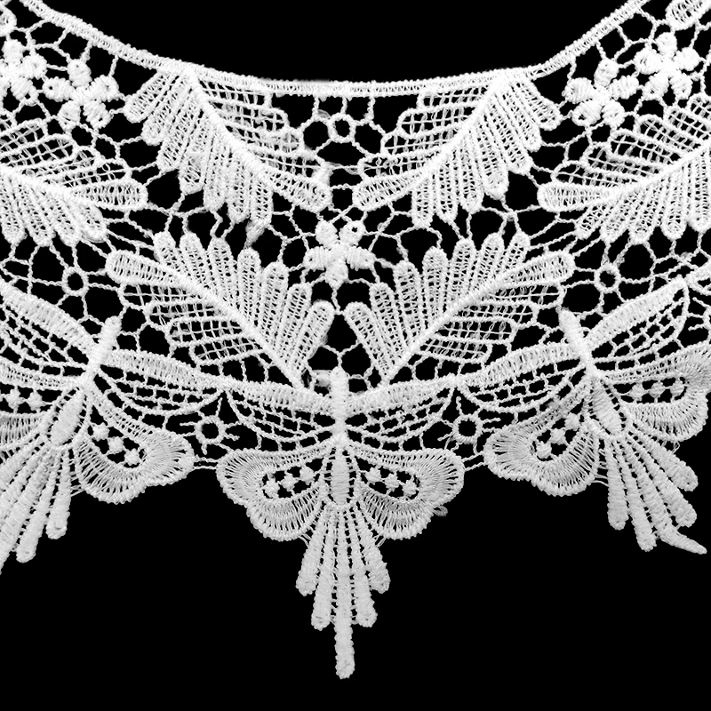 Chest Flowers Embroidery Lace Diy Fashion Accessories Applique Patches Design Custom Hollow out 3D Polyester milk fiber