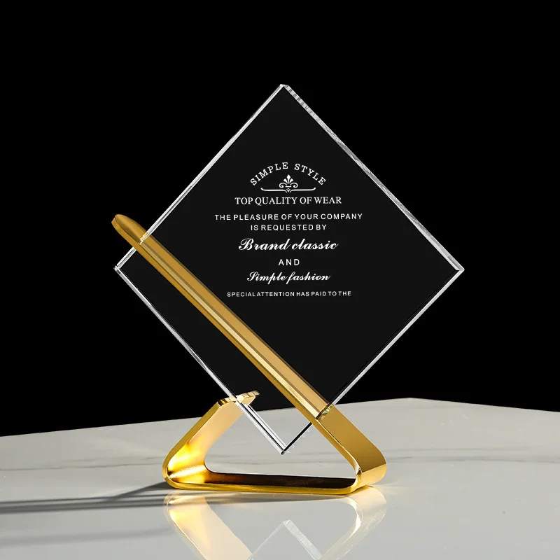 Custom printing crystal glass plaques trophy Factory sale cheap crystal trophy OEM Support samples cheap glass trophy award