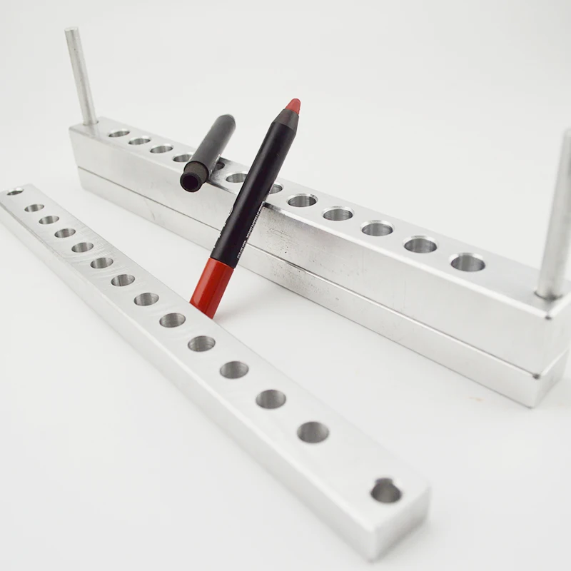 Slim Pencil Aluminum Lipstick Mold Supplier Customize 12 Holes Glossy Lipstick Metal Moulds Tray Canada