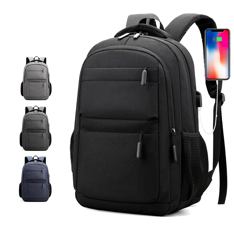 Wholesale 2023 new arrivals lightweight women computer bags black school USB laptop backpack for men