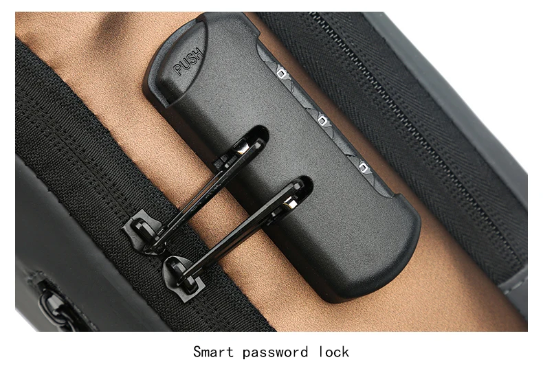 OMASKS Waterproof USB Anti Theft Lock Crossbody Sling Bags Mens Chest Bags