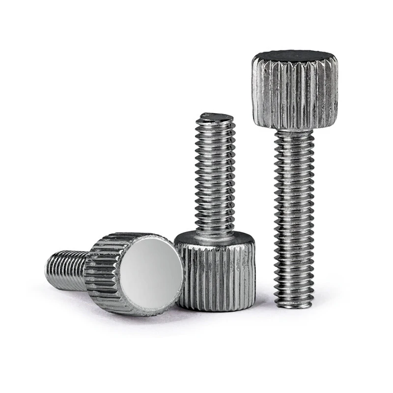 The 304 Stainless Steel Round hand twist screw thumb screw Single vertical knurled screw M2-M6