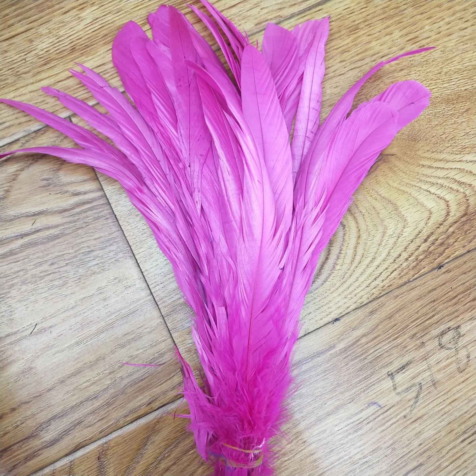 bleached and dyed rooster tail feathers for carnival costume